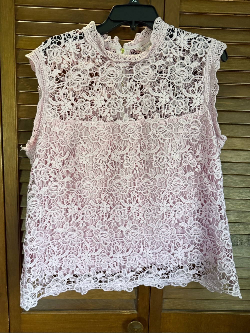 Nanette Lepore Pale Pink Floral Lace Sleeveless Top